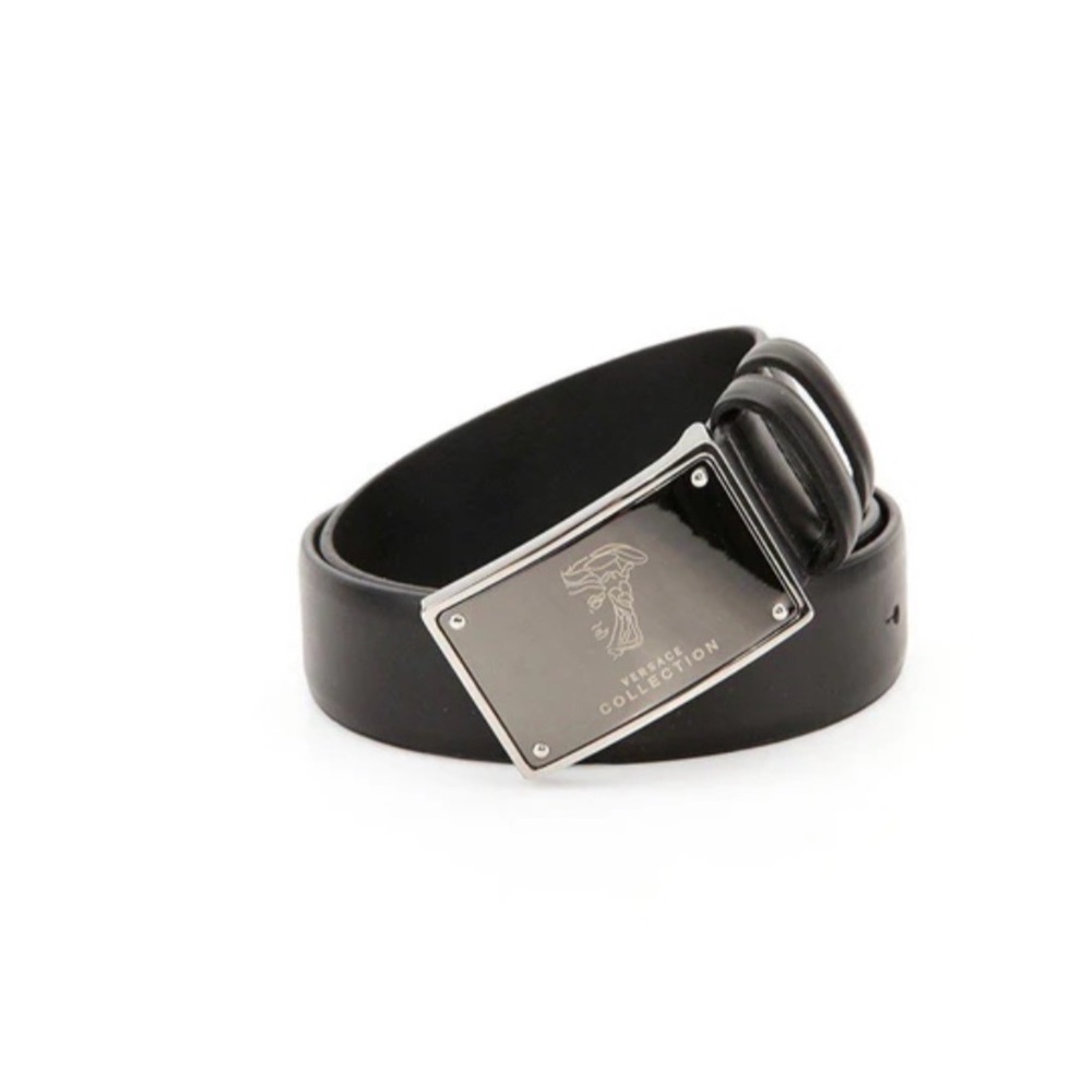 Versace Collection logo metal  Vera Pelle Belt Made in Italy Sz 44